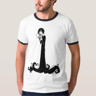 Meisje en schedel Witte T T-shirt