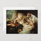  meisje en twee honden briefkaart (Voorkant / Achterkant)