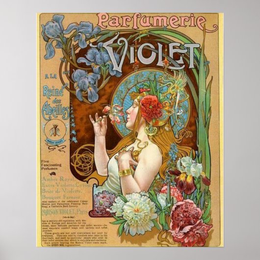  meisje en Violet Perfume Ad Poster (Voorkant)