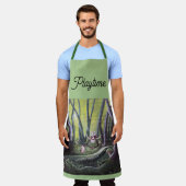 Meisje en wolfwelp whimsical kunst  schort (Gedragen)