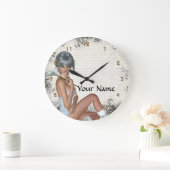  meisje en zilverdamper grote klok (Huis)