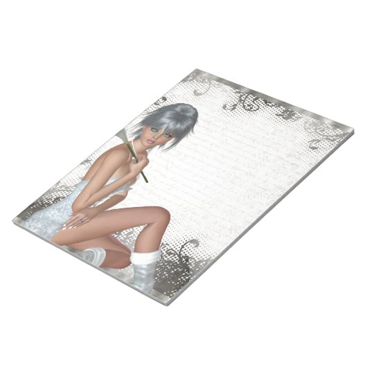  meisje en zilverdamper notitieblok (Schuin)