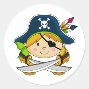 Meisje Eyepatch Pirate Sticker