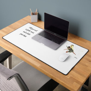Meisje fee met gele vleugels bureau mat