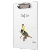 Meisje fee met gele vleugels klembord (Links)