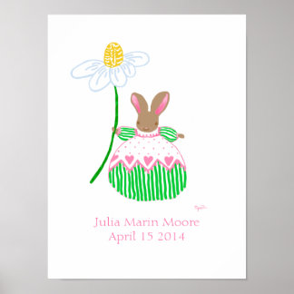 Meisje Fifi Bunny verjaardagsposter Poster
