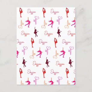 Meisje figuur schaatsen schaatsen naam overal briefkaart