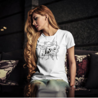 Meisje fotograaf camera t-shirt