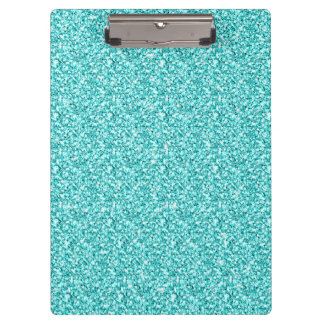 Meisje, Fun Aqua Blue Glitter Gedrukt Klembord