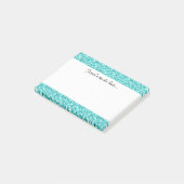 Meisje, Fun Aqua Blue Glitter Gedrukt Post-it® Notes (Schuin)