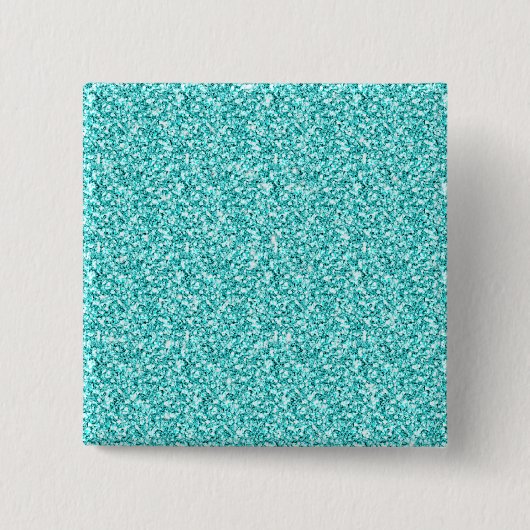 Meisje, Fun Aqua Blue Glitter Gedrukt Vierkante Button 5,1 Cm (Voorkant)