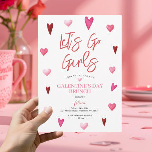 Meisje Galentine's Day Feest Brunch Diner Valentij Kaart