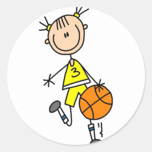 Meisje Geel Jersey Basketbal Sticker