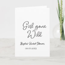 Meisje gegaan wilde bruids douche naam datum eenvo