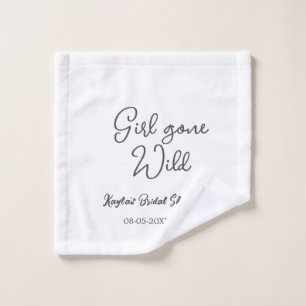 Meisje gegaan wilde bruidsfeest naam datum eenvoud washandje