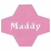 Meisje gepersonaliseerd wit en roze voetbal (Enkel)