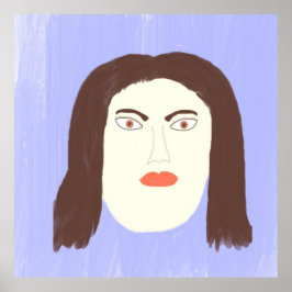 Meisje gezicht abstracte schilderkunst poster