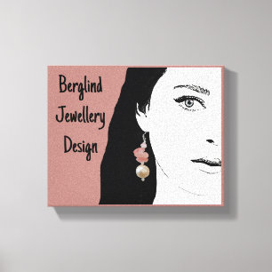  meisje gezicht stijlvolle mode illustratie canvas afdruk