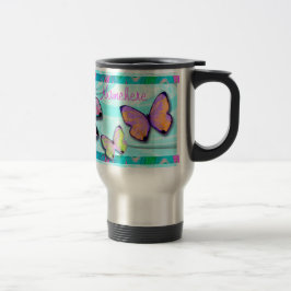 Meisje Gift! De Mok van de vlinder, voegt NAAM toe