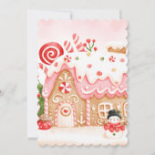 Meisje Gingerbread Huis Decoreren Verjaardagsfeest Kaart (Achterkant)