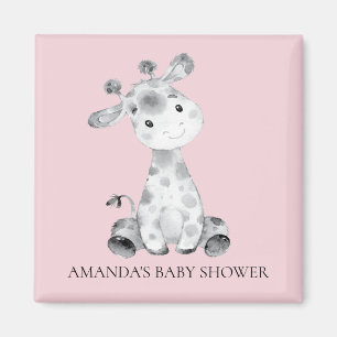 Meisje Giraffe Baby shower Favor Magnet Magneet