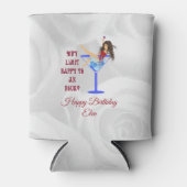 Meisje glas en wijn blikjeskoeler (Voorkant)