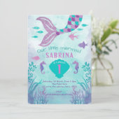 Meisje, Glitter, Mermaid, Tail onder het zee, Kaart (Staand voorkant)