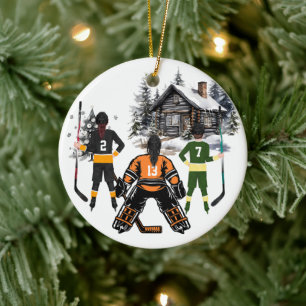 meisje goalie boy en meisje hockey Ornament
