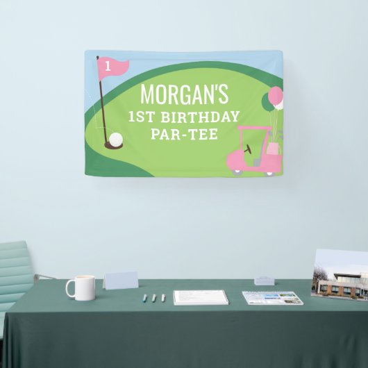 Meisje Golf Verjaardag Par-T-shirt Groot Banner te (Beurs)