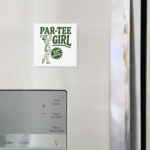 Meisje Golfer Grappige Par T-shirt Meisje Voor Gol Magneet