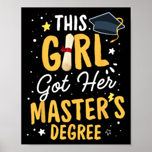 Meisje Got Haar Masters Degree Afstuderen Meester Poster