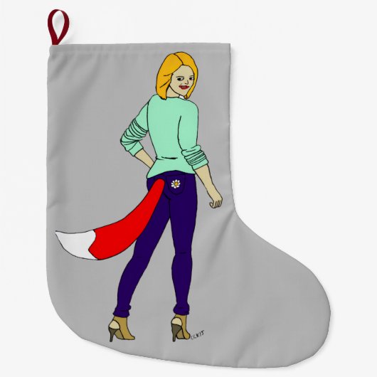 meisje grote kerstsok (Voorkant)