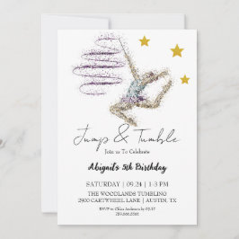 Meisje Gymnastische Verjaardag uitnodiging