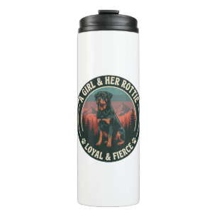 Meisje Haar Rottie Loyal Fierce Rottweiler Hond Be Thermosbeker