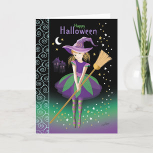 Meisje, Halloween, Heks tussen de kinderjaren en d Kaart