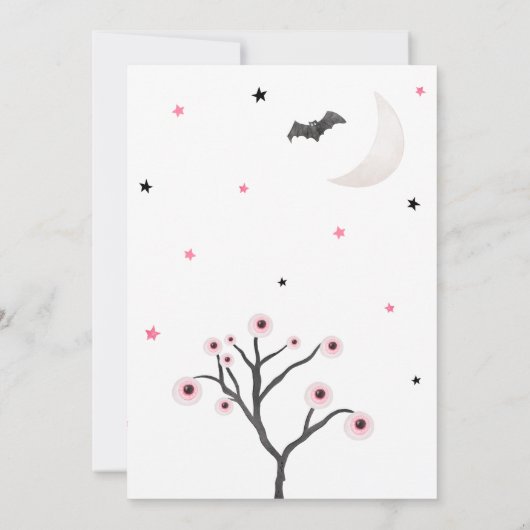 Meisje Halloween Kleine Boe Baby Shower Kaart (Achterkant)