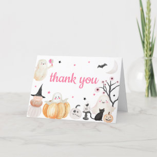 Meisje Halloween Little Boo Baby shower Bedankkaart