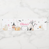 Meisje Halloween Little Boo Baby shower Waterfles Etiket (Enkel label)