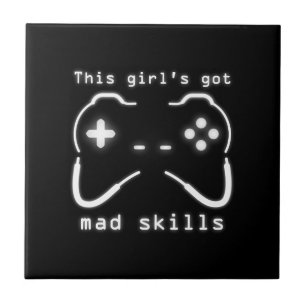 Meisje heeft een Mad Skills Video Game Controller  Tegeltje