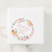 Meisje Herfst Pompoen Eerste Verjaardag Party Rond Bedankjes Labels (In situ)