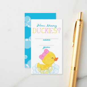 Meisje Hoeveel Duckies Party Game Gissen Kaarten