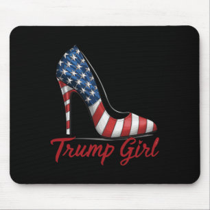 Meisje Hoge Heel Stilettos Amerikaanse vlag Trump Muismat