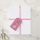  Meisje Holding Hart Valentijn Gift Label Cadeaulabel (Met Touw)