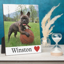 Meisje Hondenliefhebber Foto en naam Franse Bulldo Fotoplaat