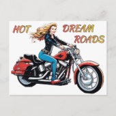 Meisje Hot Dream Roads Briefkaart (Voorkant)
