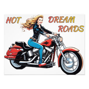 Meisje Hot Dream Roads Foto Afdruk