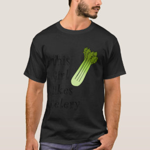 Meisje houdt van bleekselderij en prei grappige ze t-shirt