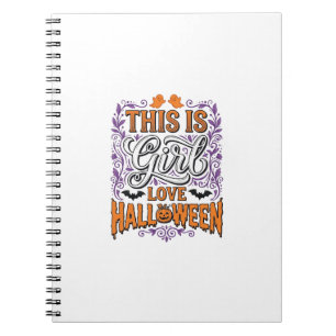 Meisje houdt van Halloween Vintage Schattige Griez Notitieboek