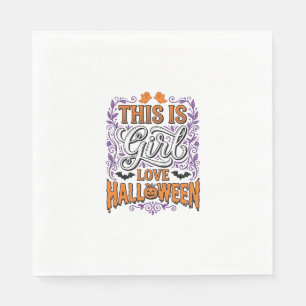 Meisje houdt van Halloween Vintage Schattige Griez Servet