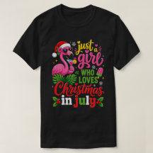 Meisje houdt van Kerstmis in juli Flamingo